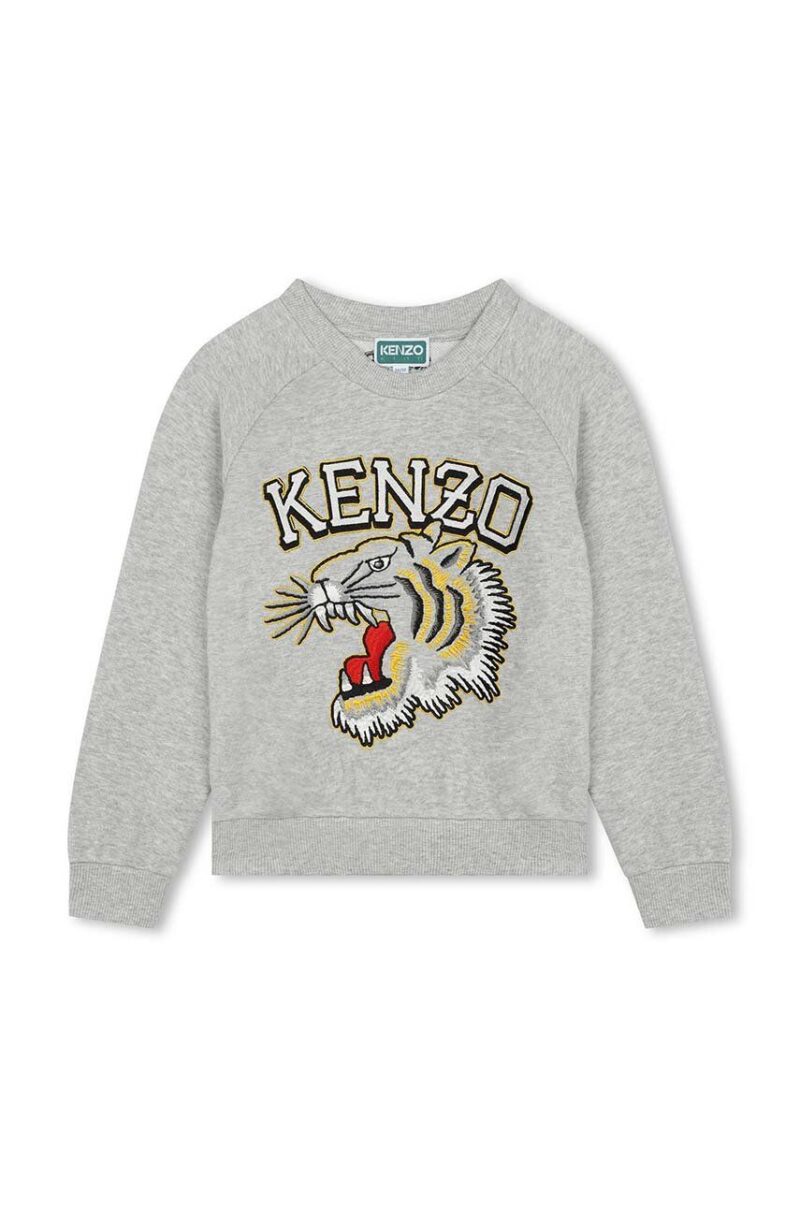 Kenzo Kids hanorac de bumbac pentru copii culoarea gri