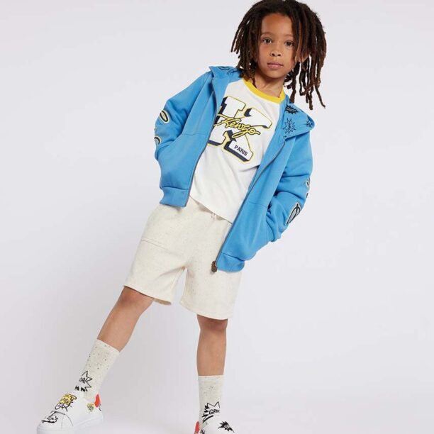 Kenzo Kids pantaloni scurti copii culoarea bej