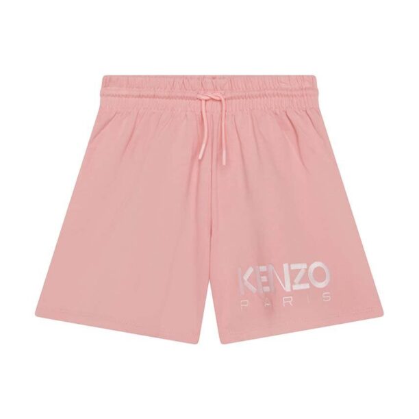 Kenzo Kids pantaloni scurți din bumbac pentru copii culoarea roz