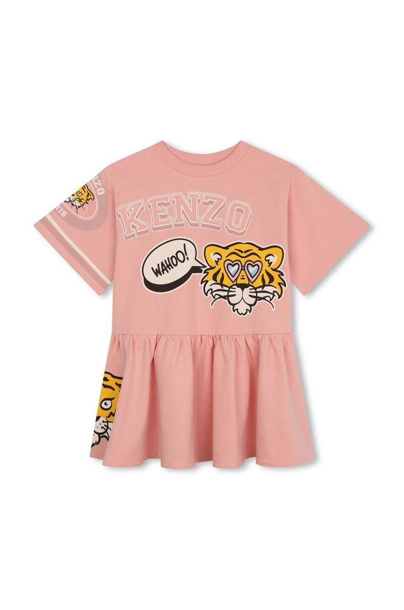 Kenzo Kids rochie din bumbac pentru copii culoarea roz