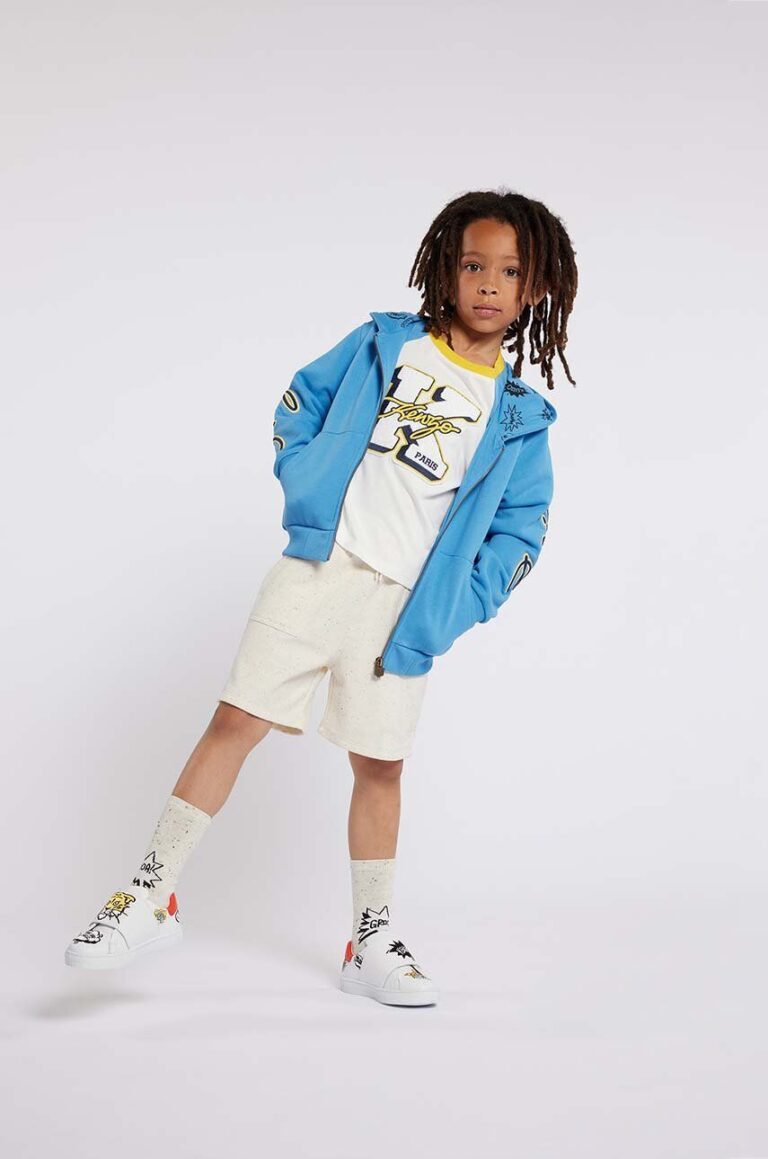 Kenzo Kids tricou de bumbac pentru copii culoarea alb