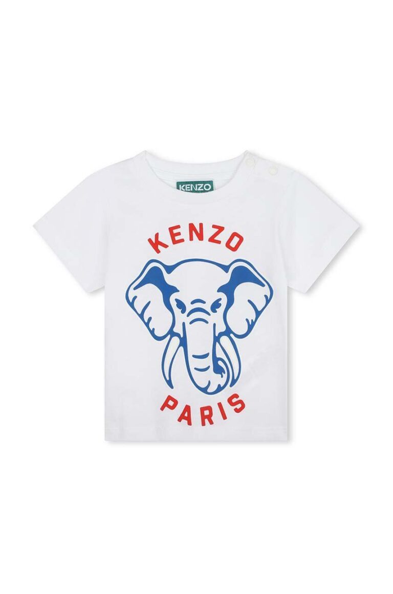 Kenzo Kids tricou de bumbac pentru copii culoarea alb