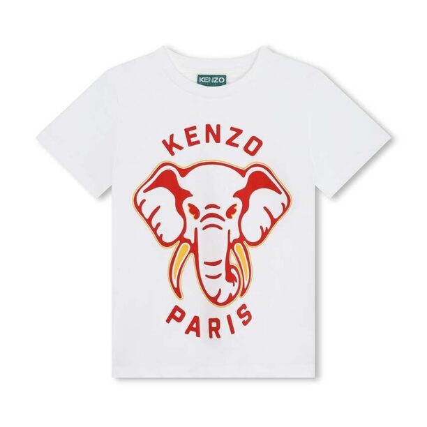 Kenzo Kids tricou de bumbac pentru copii culoarea alb