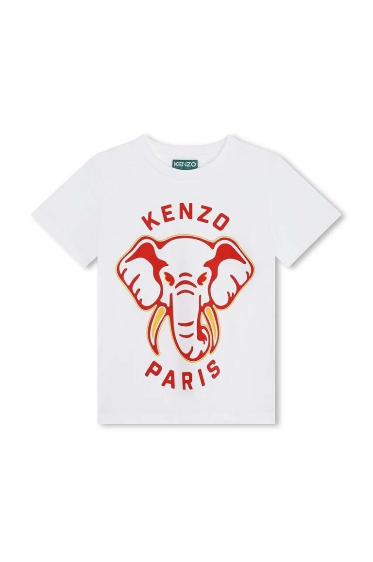 Kenzo Kids tricou de bumbac pentru copii culoarea alb