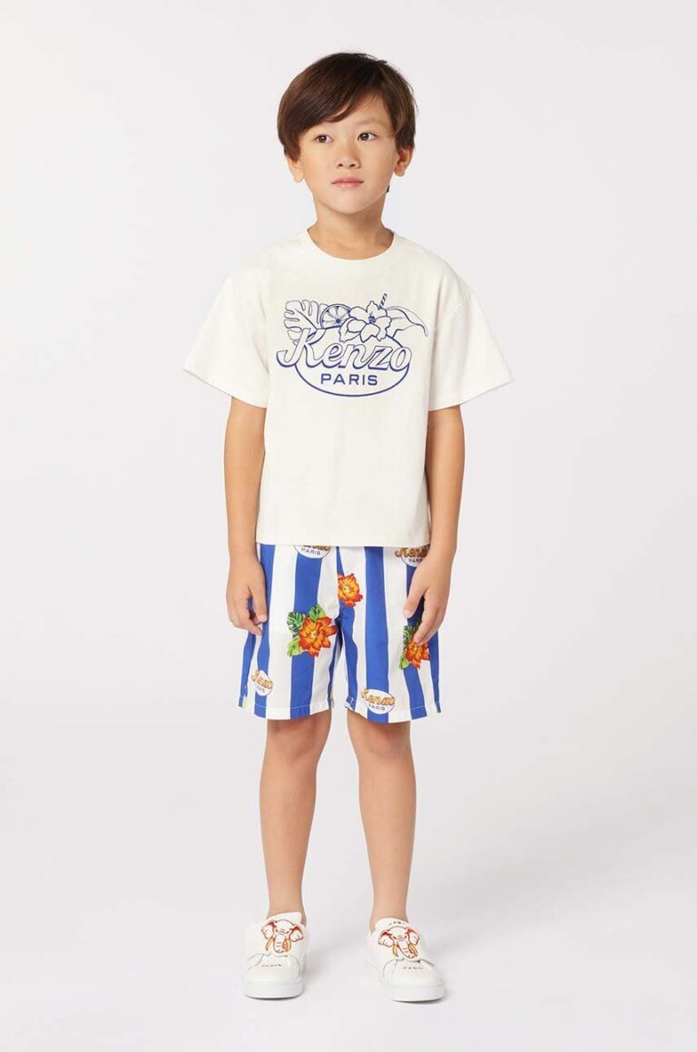 Kenzo Kids tricou de bumbac pentru copii culoarea bej