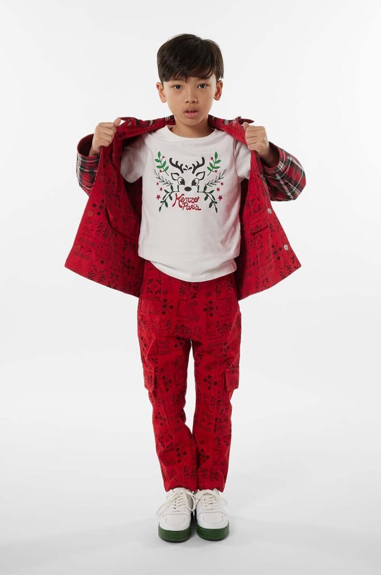 Kenzo Kids tricou de bumbac pentru copii culoarea bej