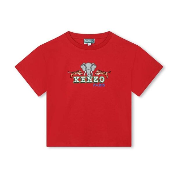 Kenzo Kids tricou de bumbac pentru copii culoarea rosu