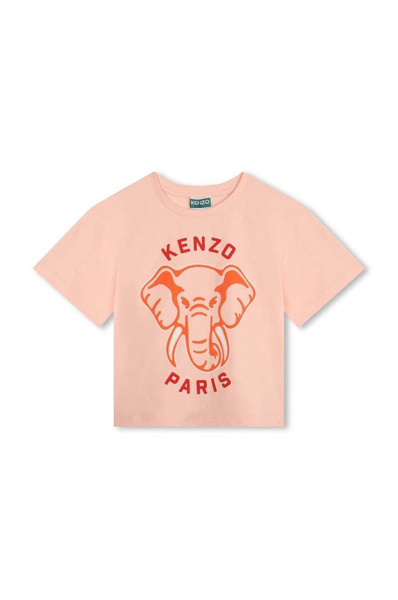 Kenzo Kids tricou de bumbac pentru copii culoarea roz