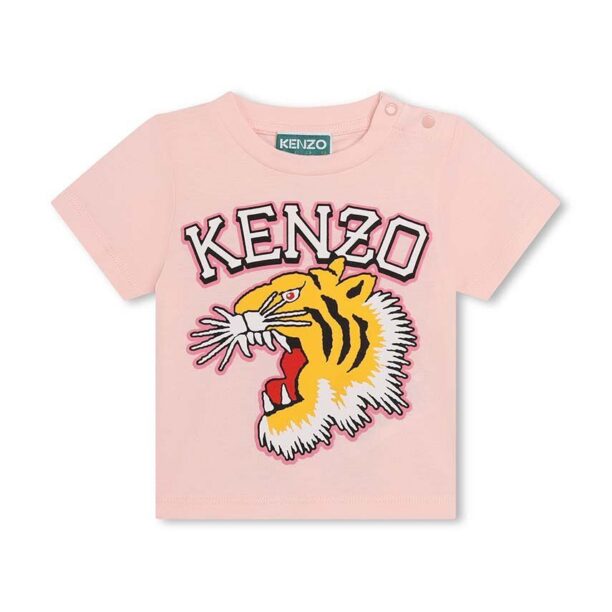 Kenzo Kids tricou de bumbac pentru copii culoarea roz