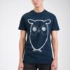 KnowledgeCotton Apparel Tricou 'Big Owl'  bleumarin / alb