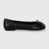 Kurt Geiger London balerini de piele Eye Emb Ballerina culoarea negru 1289000109