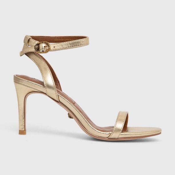 Kurt Geiger London sandale de piele Mayfair Strappy Sandal culoarea auriu