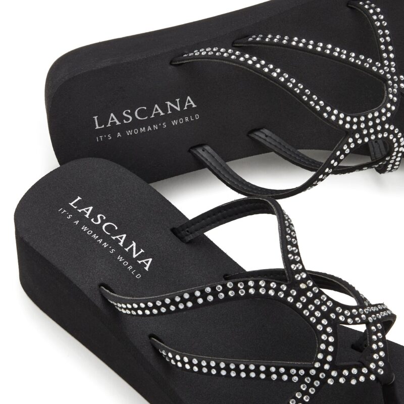 LASCANA Flip-flops  negru / transparent preţ