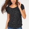 LASCANA Tricou  negru / alb