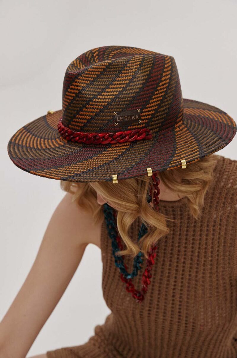 LE SH KA headwear palarie Double Chain Red Fedora