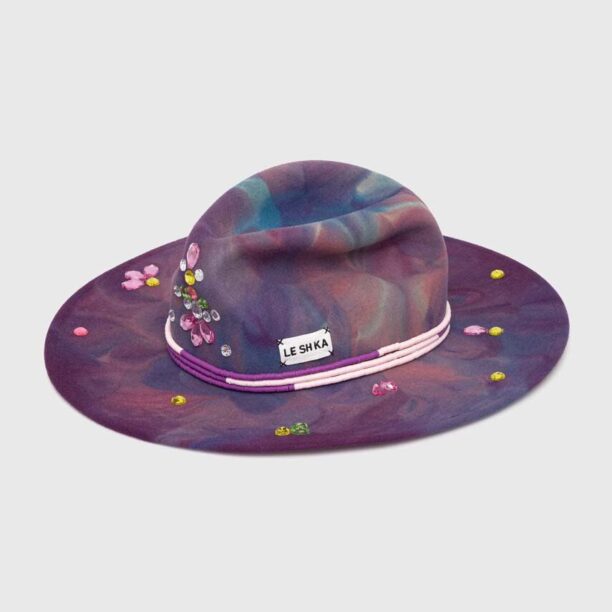 LE SH KA headwear palarie de lana Palm Springs culoarea violet