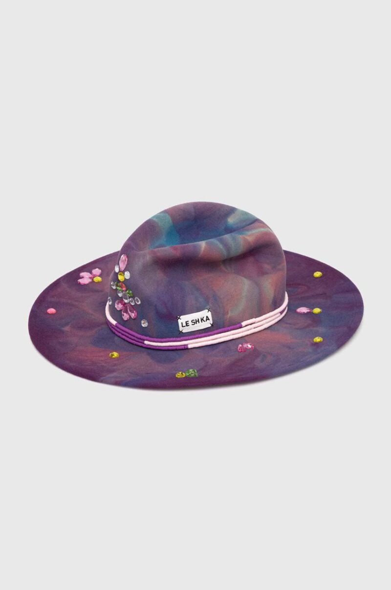 LE SH KA headwear palarie de lana Palm Springs culoarea violet