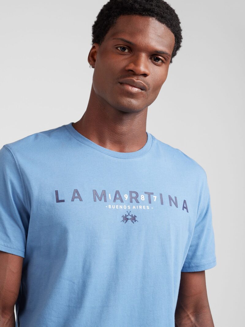 La Martina Tricou  bleumarin / albastru deschis / alb preţ