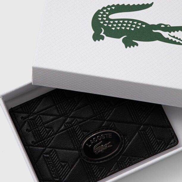 Lacoste carcasa cardului culoarea negru preţ