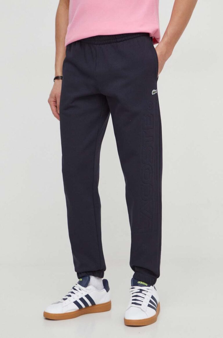 Lacoste pantaloni de trening culoarea albastru marin