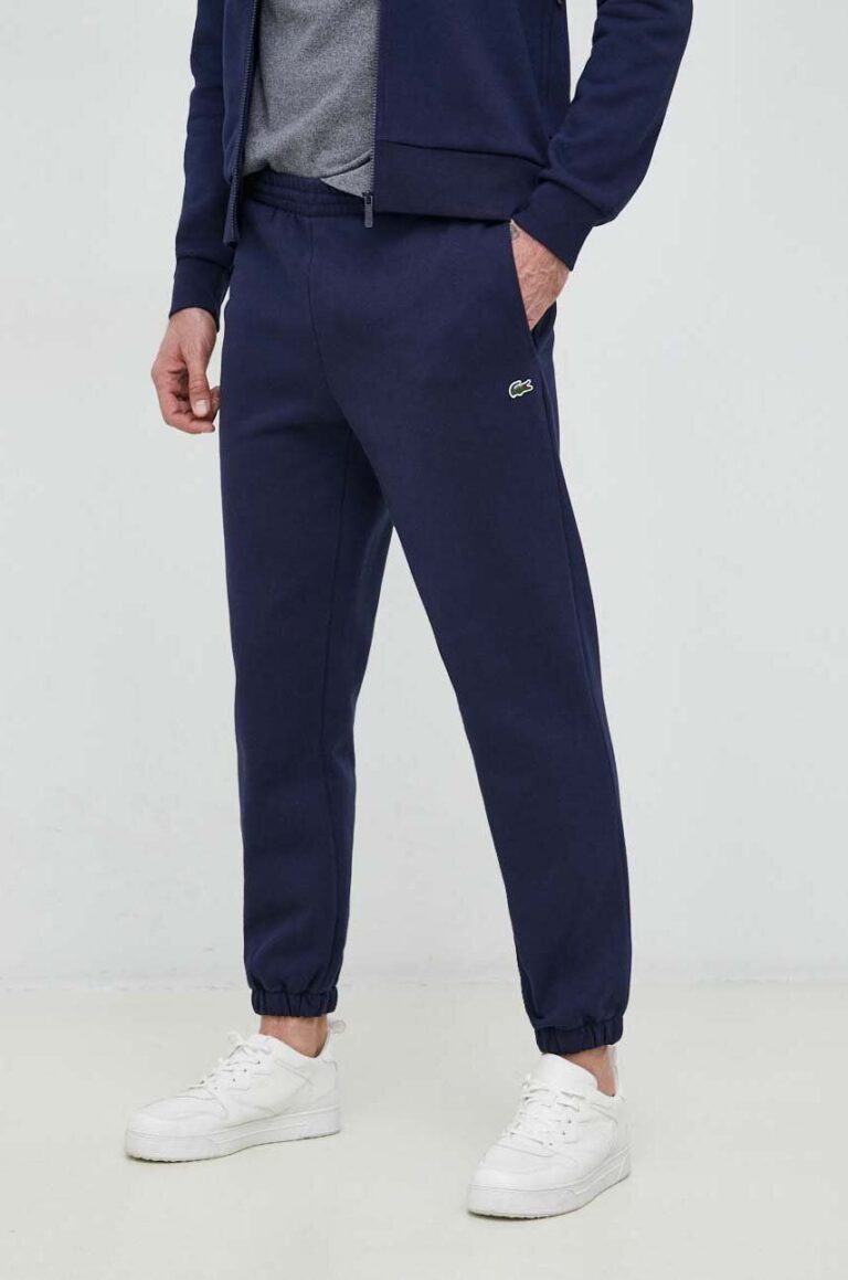 Lacoste pantaloni de trening culoarea albastru marin