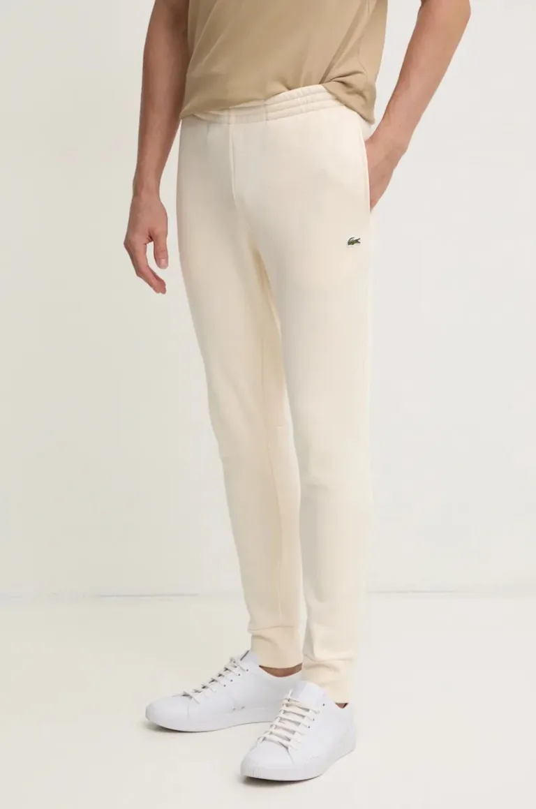 Lacoste pantaloni de trening culoarea bej