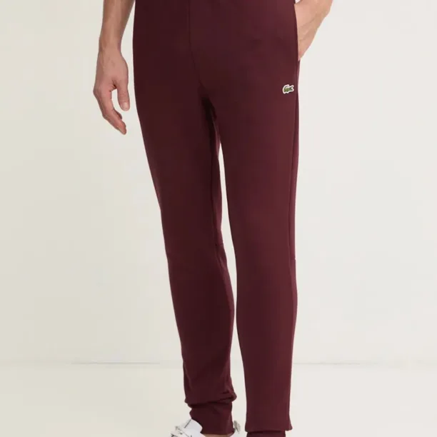 Lacoste pantaloni de trening culoarea bordo