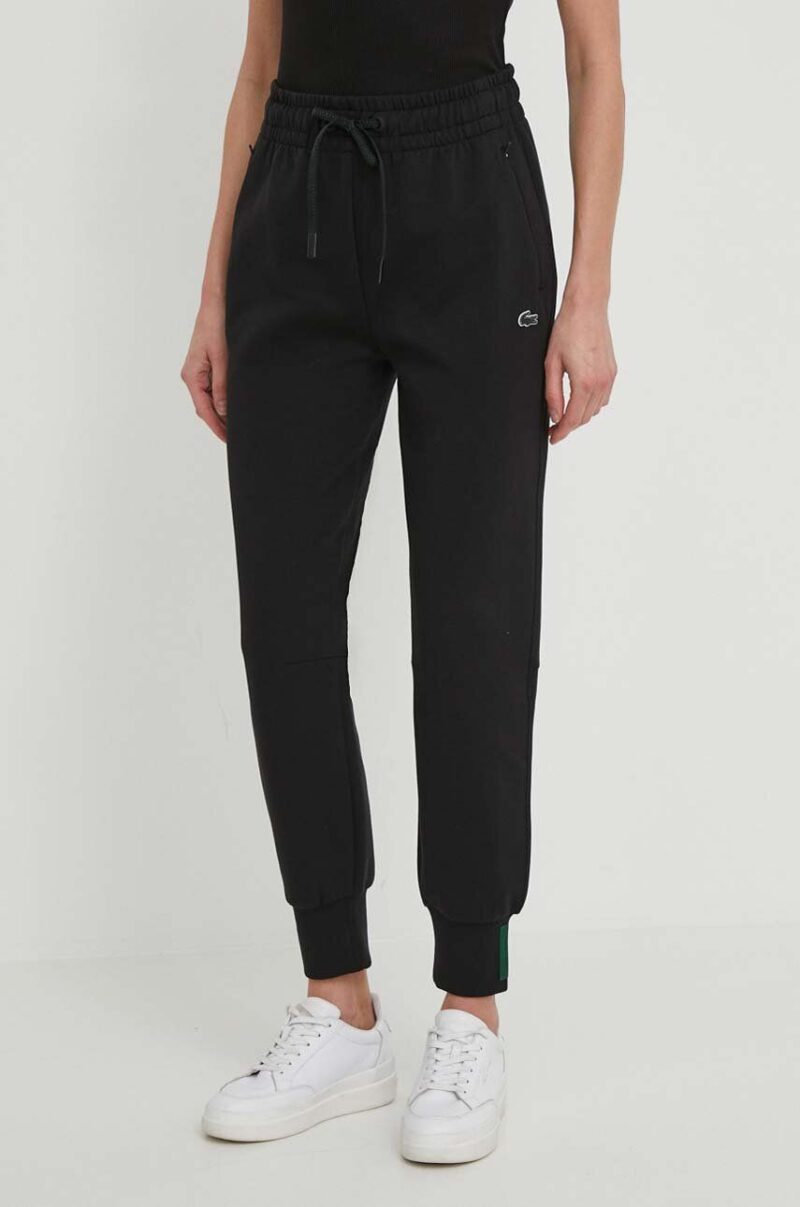 Lacoste pantaloni de trening culoarea negru