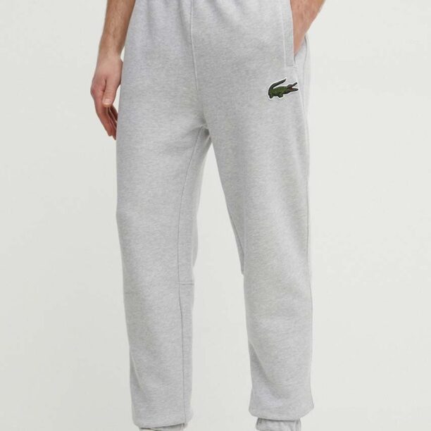 Lacoste pantaloni de trening din bumbac culoarea gri