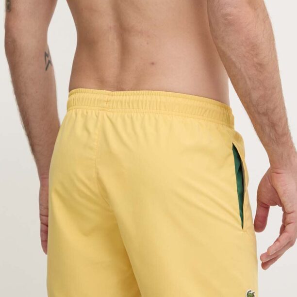 Lacoste pantaloni scurti de baie culoarea galben preţ