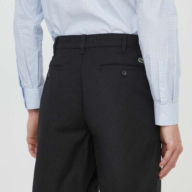 Lacoste pantaloni scurti din bumbac culoarea negru preţ