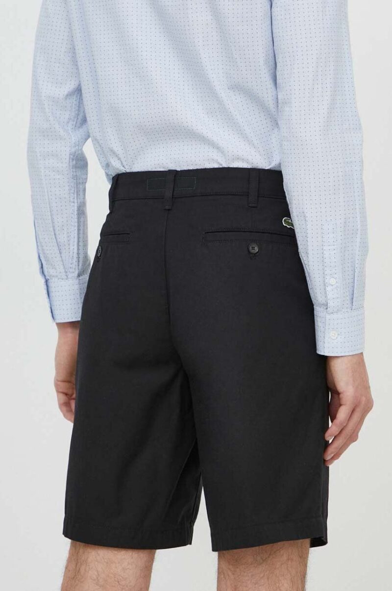 Lacoste pantaloni scurti din bumbac culoarea negru preţ