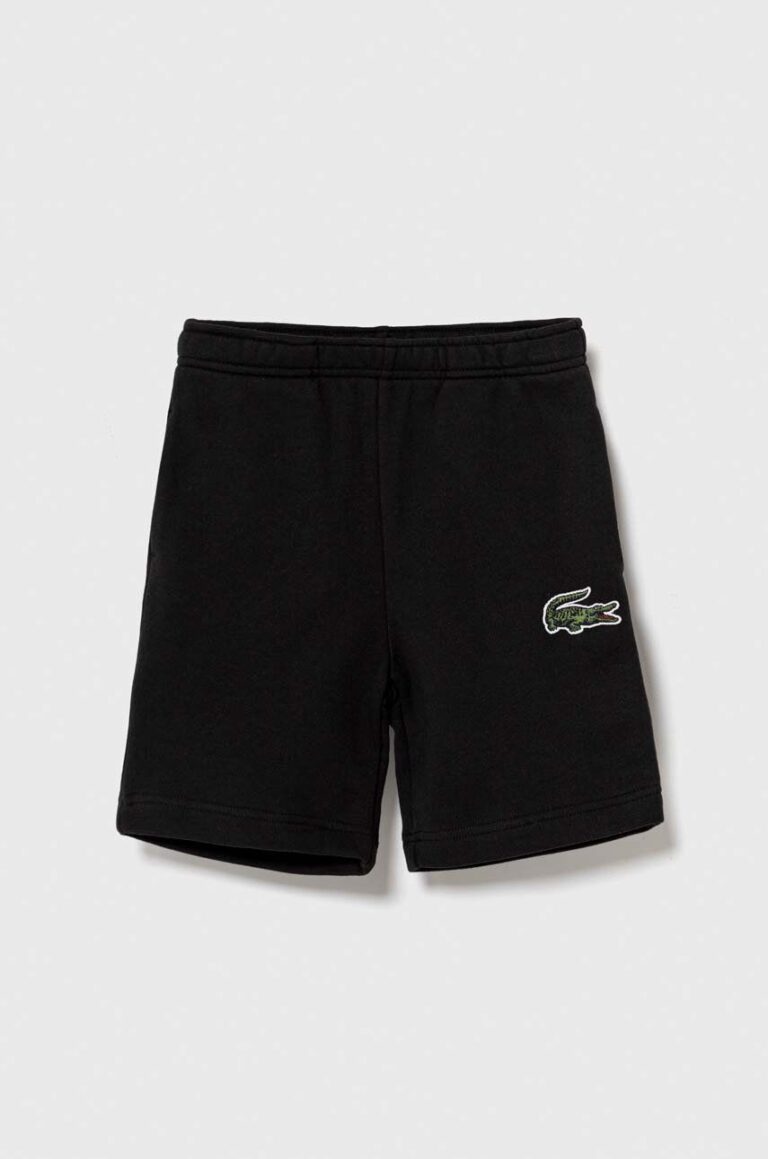 Lacoste pantaloni scurți din bumbac pentru copii culoarea negru