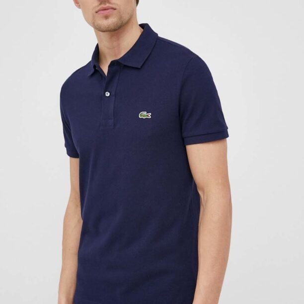 Lacoste polo de bumbac culoarea bleumarin