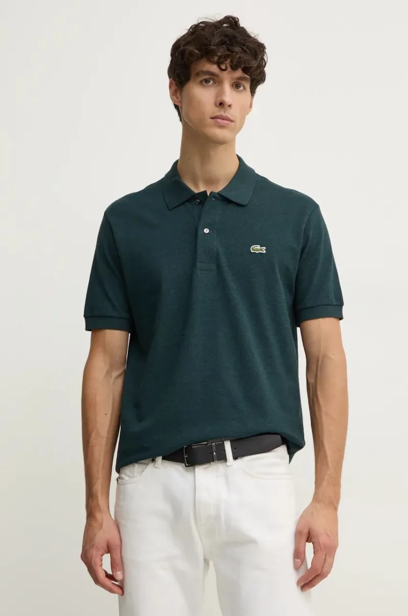 Lacoste polo de bumbac culoarea gri