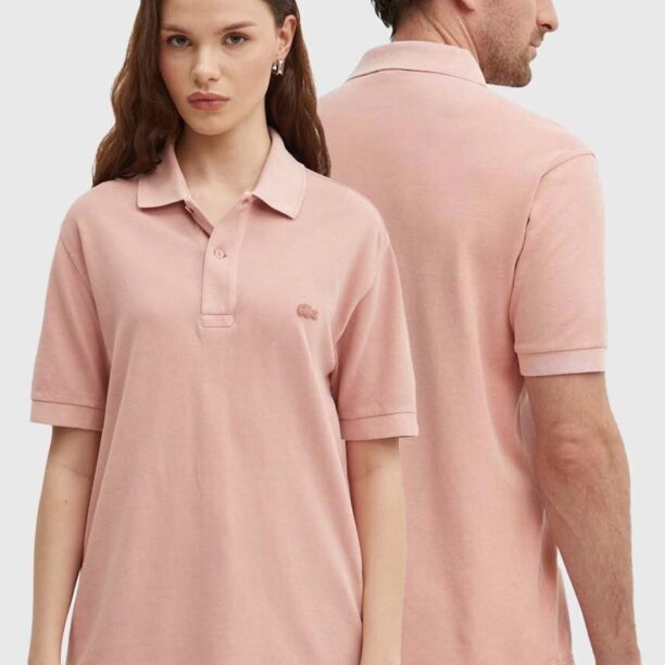 Lacoste polo de bumbac culoarea gri