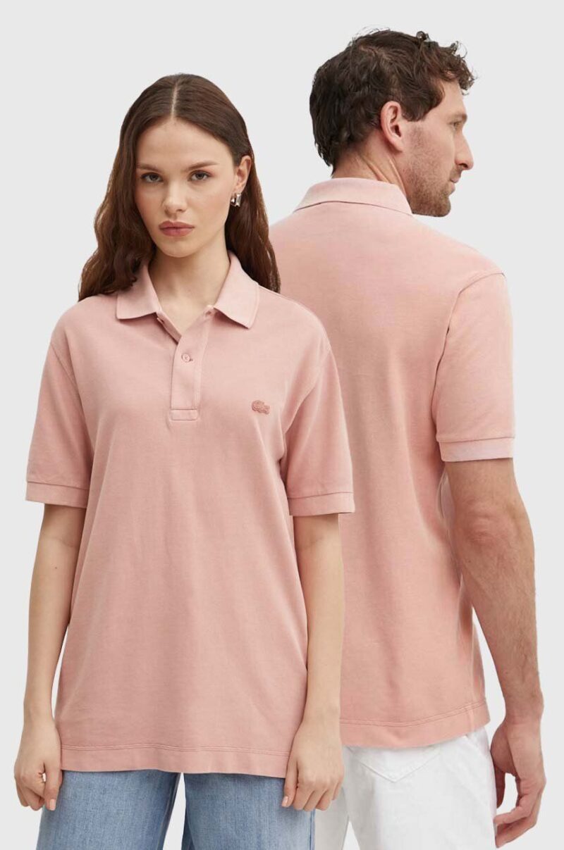 Lacoste polo de bumbac culoarea gri