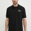 Lacoste polo de bumbac culoarea negru