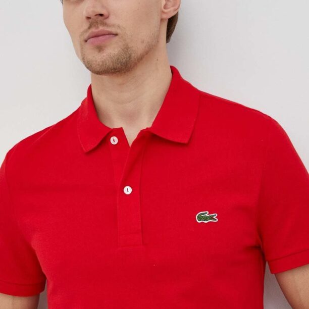 Lacoste polo de bumbac culoarea roșu