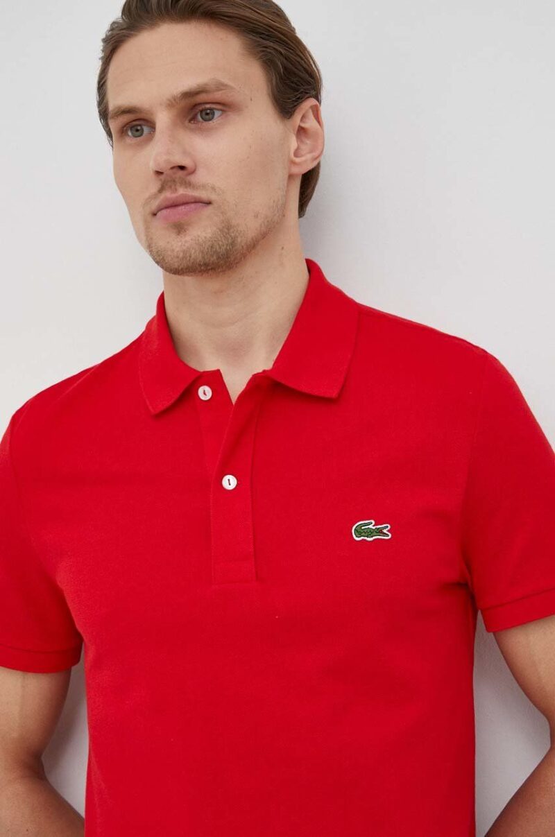 Lacoste polo de bumbac culoarea roșu