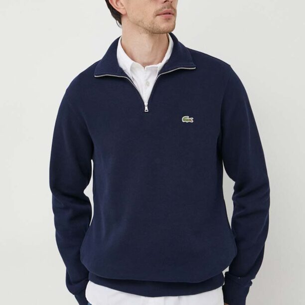 Lacoste pulover de bumbac culoarea bleumarin