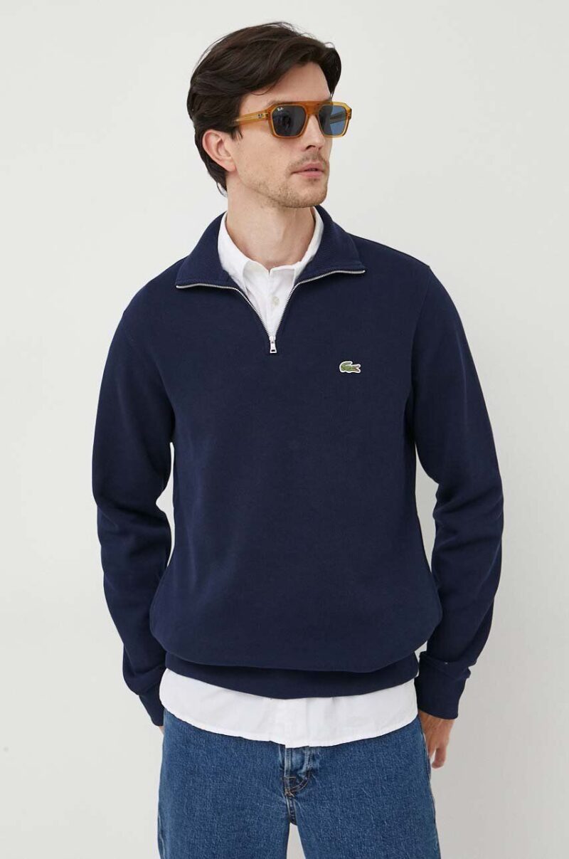 Lacoste pulover de bumbac culoarea bleumarin