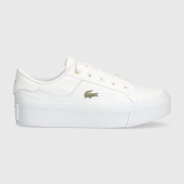 Lacoste sneakers Ziane Platform Logo Leather culoarea alb