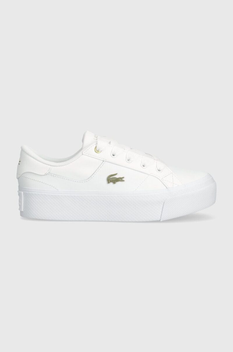 Lacoste sneakers Ziane Platform Logo Leather culoarea alb