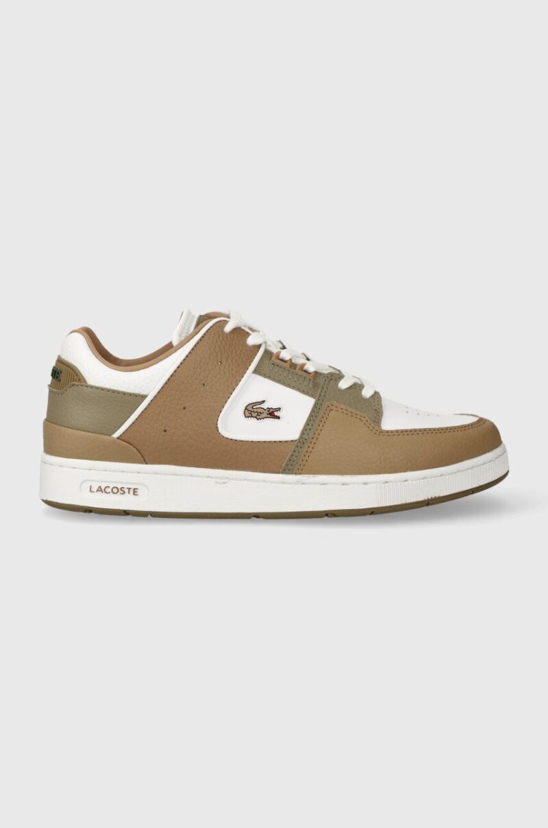 Lacoste sneakers din piele COURT CAGE 223 2 SFA culoarea maro