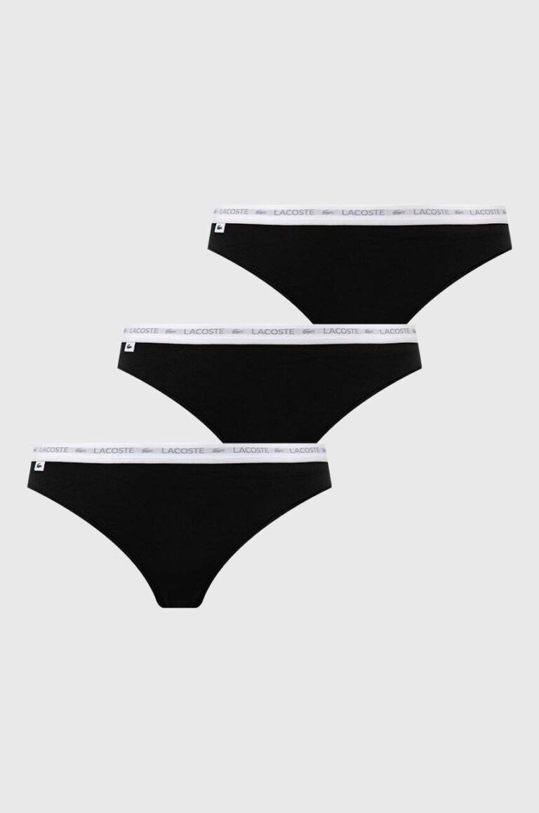 Lacoste tanga 3-pack culoarea negru