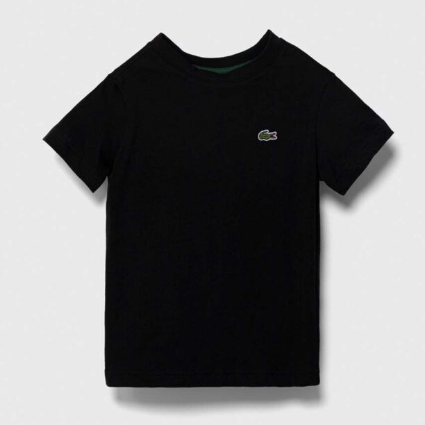 Lacoste tricou de bumbac pentru copii culoarea negru