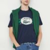 Lacoste tricou din bumbac culoarea albastru marin