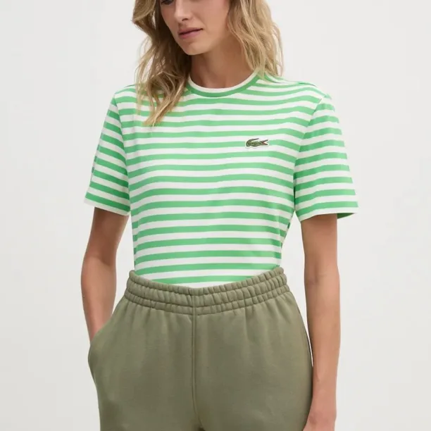 Lacoste tricou din bumbac culoarea verde