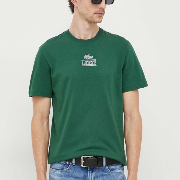 Lacoste tricou din bumbac culoarea verde